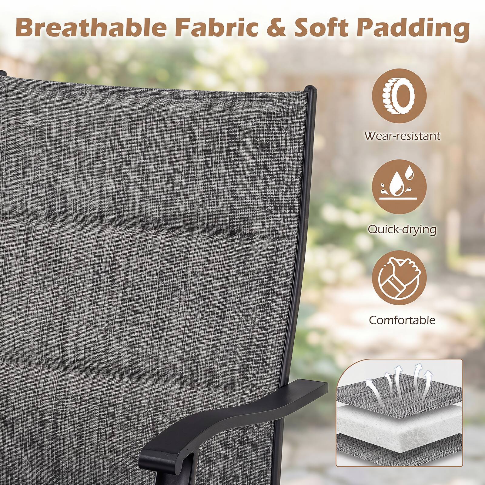 Breathable Fabric & Soft Padding

- Wear-resistant
- Quick-drying
- Comfortable