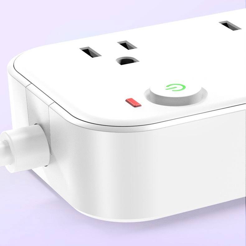 Alt View 1. Cluzine - 3-Outlet Power Strip with USB Charging Ports, Compact Wall Outlet Extender for Home Office White - White.