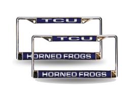 Rico Industries - Texas Christian TCU Horned Frogs Chrome Metal Laser License Plate Frame - Set of Two - Multi