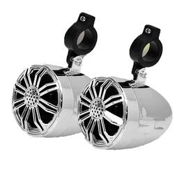 Pyle - PLMR22CR 2.25’' 10 Watt Max Marine Waterproof Rated Full Range Off-Road Speakers ( Pair) - Chrome