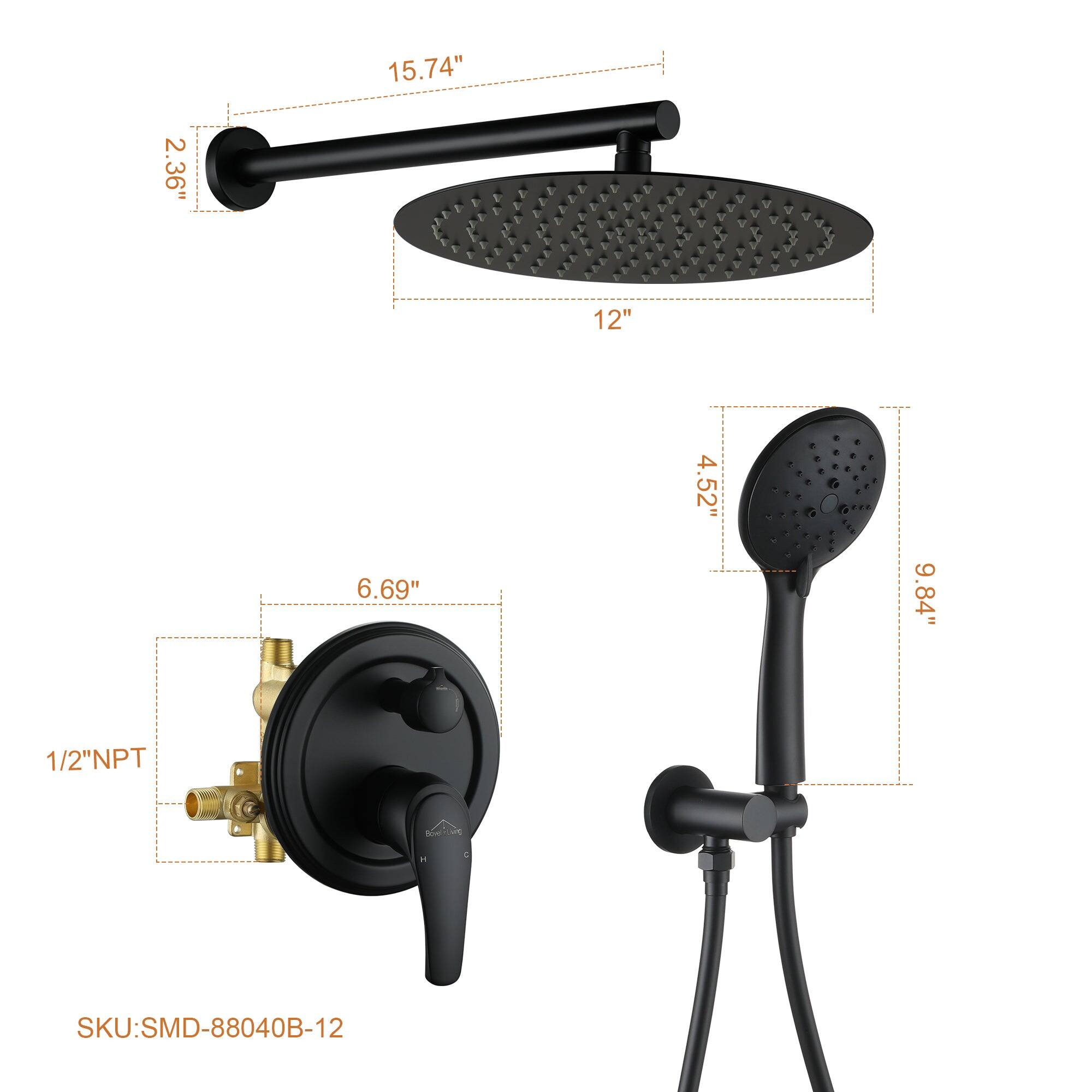 15.74", 2.36", 12", 6.69", 4.52", 9.84", 1/2"NPT, SKU:SMD-88040B-12
