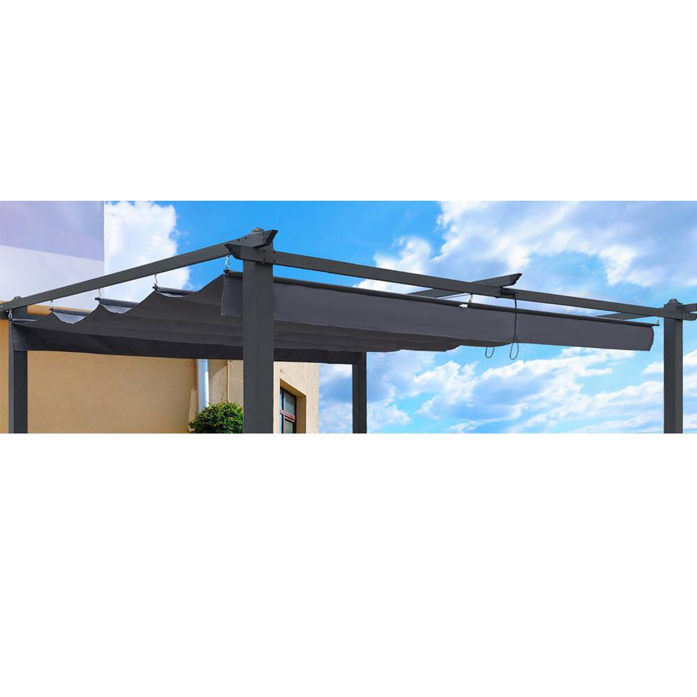 Front. APRILSOUL - Replacement Canopy Top Cover Fabric for 13x10 Ft Outdoor Patio Retractable Pergola Sun-shelter Canopy.