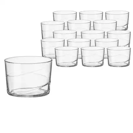 Front. Bormioli Rocco - Bormioli Rocco Bodega Swirl Rum Glasses Set of 12, 7.25 Oz Spiral Tumblers - Clear.