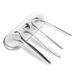Kitcheniva - Stainless Steel Tongue Scraper 3 Pcs Set with Storage Box