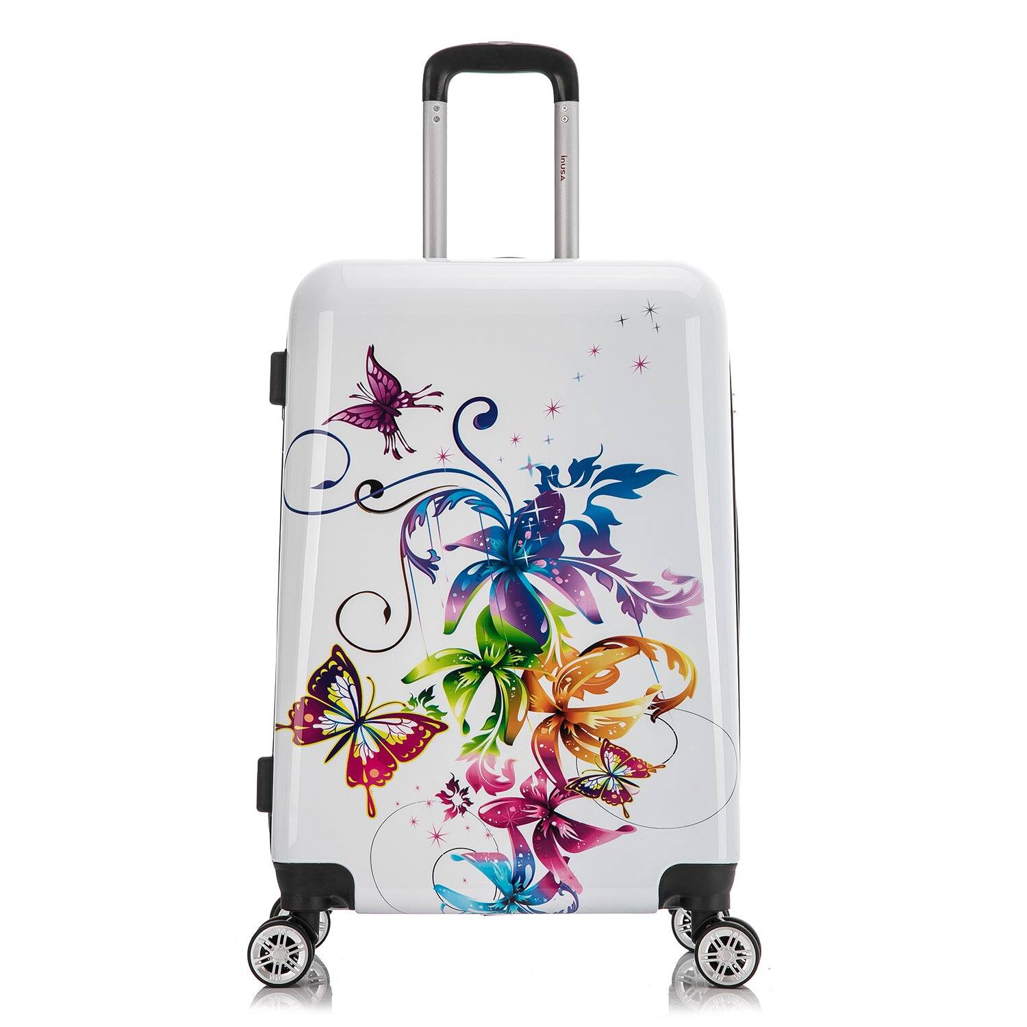 Angle. InUSA - Fusion Prints lightweight hardside Spinner Luggage 24" - FUSION.