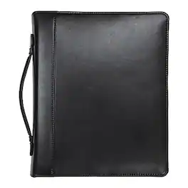 Samsill - Regal Leather Padfolio with Zipper Closure - Black
