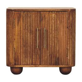 Artisan Furniture - Solid Wood Solis Fluted Mini Sideboard - Brown