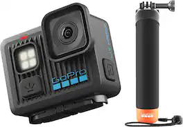 GoPro - LIT HERO Bundle with The Handler Floating Hand Grip — 4K Waterproof Action Camera with Touchscreen, Lightweight Design - Black