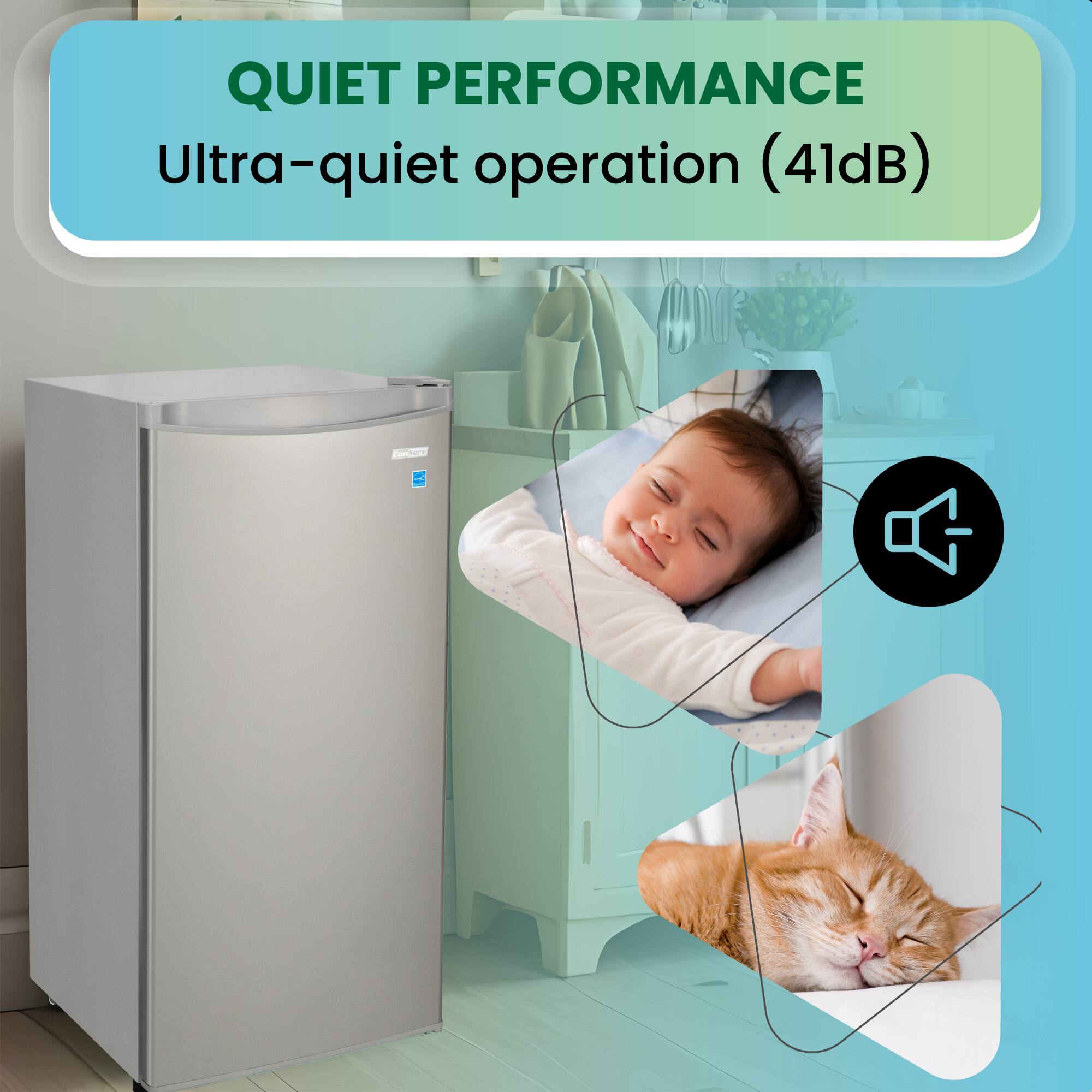 QUIET PERFORMANCE  
Ultra-quiet operation (41dB)