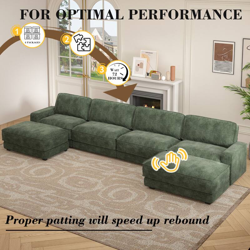 FOR OPTIMAL PERFORMANCE  
1. 4 PACKAGES  
2. ASSEMBLE  
3. WAIT 72 HOURS  

Proper patting will speed up rebound
