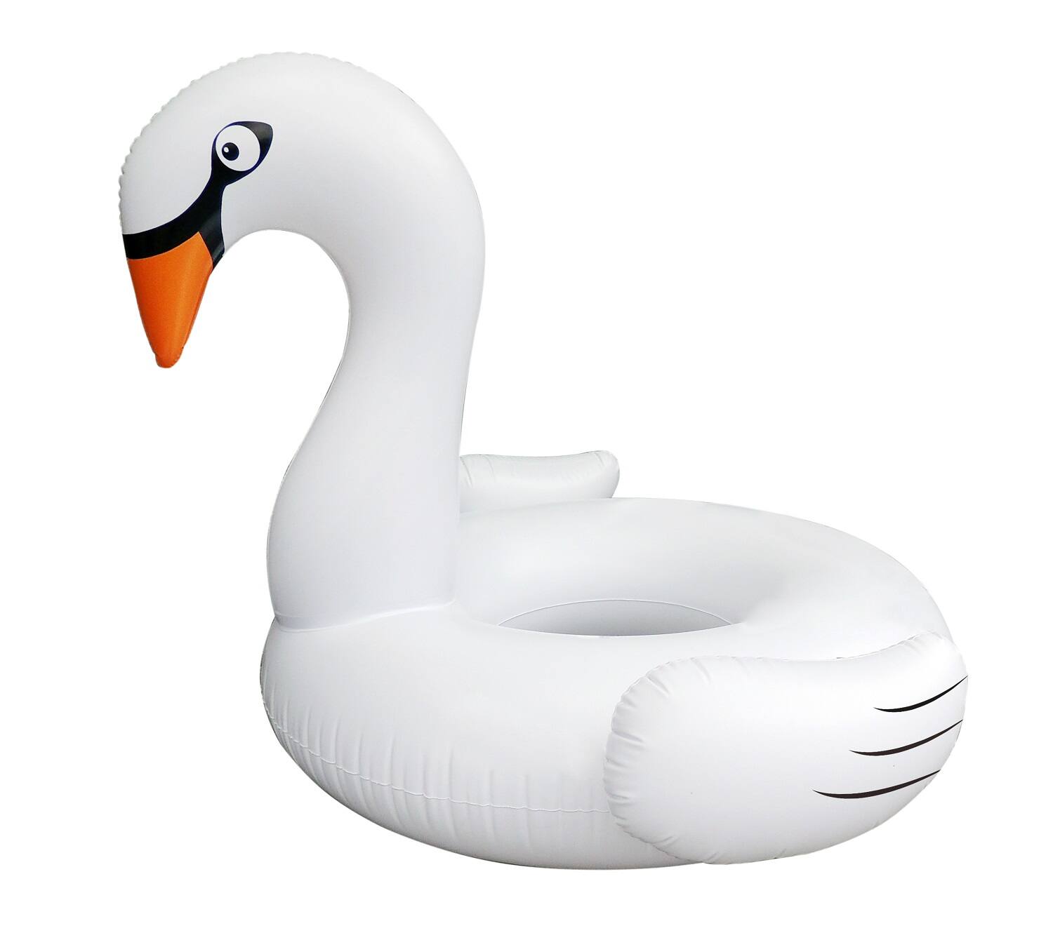 Front. Pool Central - 53.5" Inflatable White Swan Swimming Pool Ring Float - White.