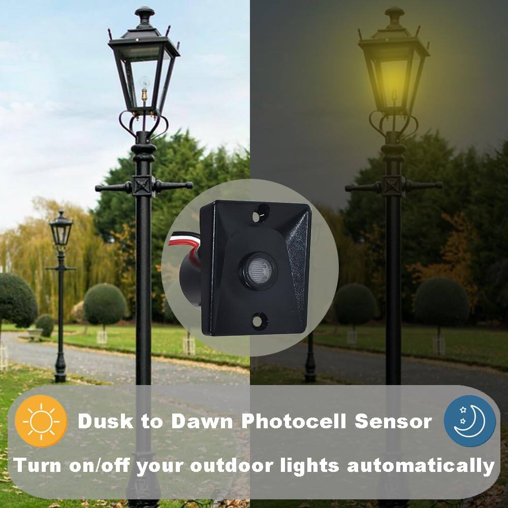 Dusk to Dawn Photocell Sensor  
Turn on/off your outdoor lights automatically