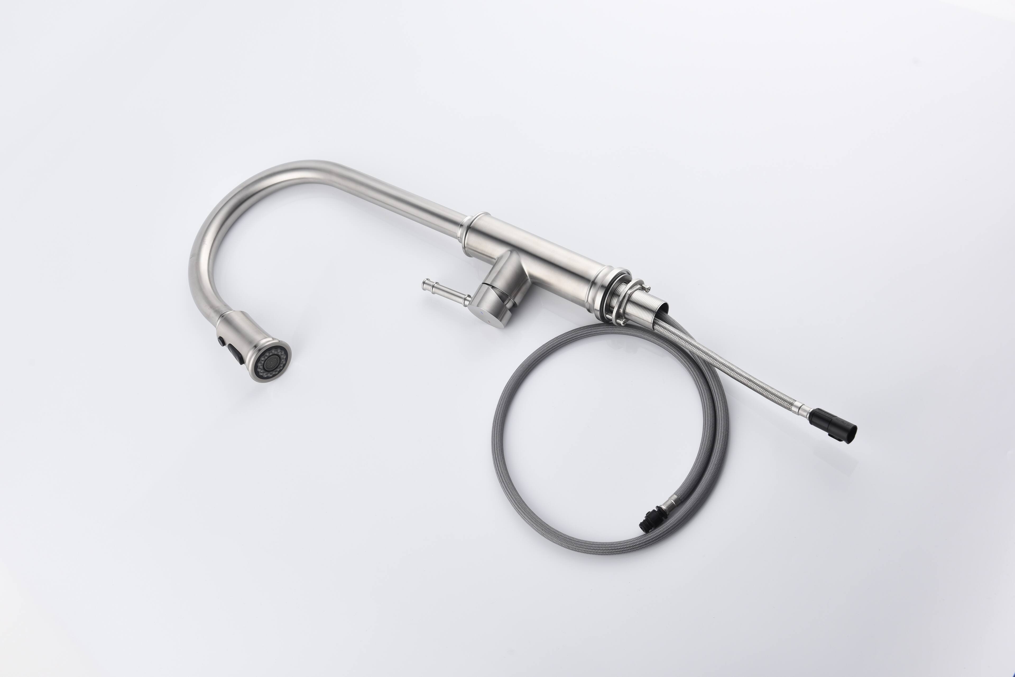 Alt View 1. Siljoy - Kitchen Faucet with Pull Down Sprayer - Brushed Nickel.