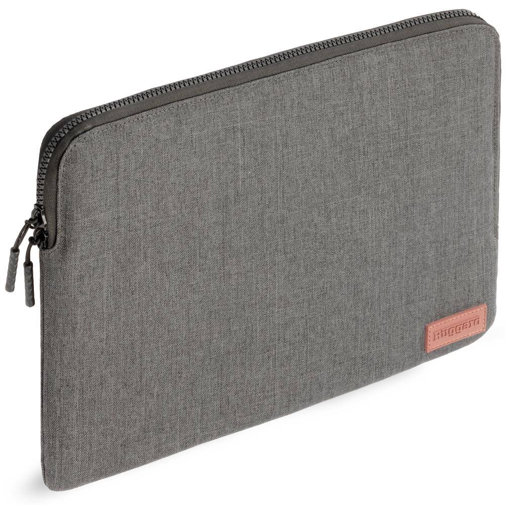 Front. Ruggard - 14" MacBook Pro Laptop Sleeve, Fits Most 14" Laptops, Padded Interior, Water-Resistant Nylon, Easy-Grip Zipper Pulls - Grey.