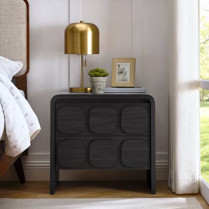 Front. Modway - Toscana 2-Drawer Nightstand by Modway - Black.