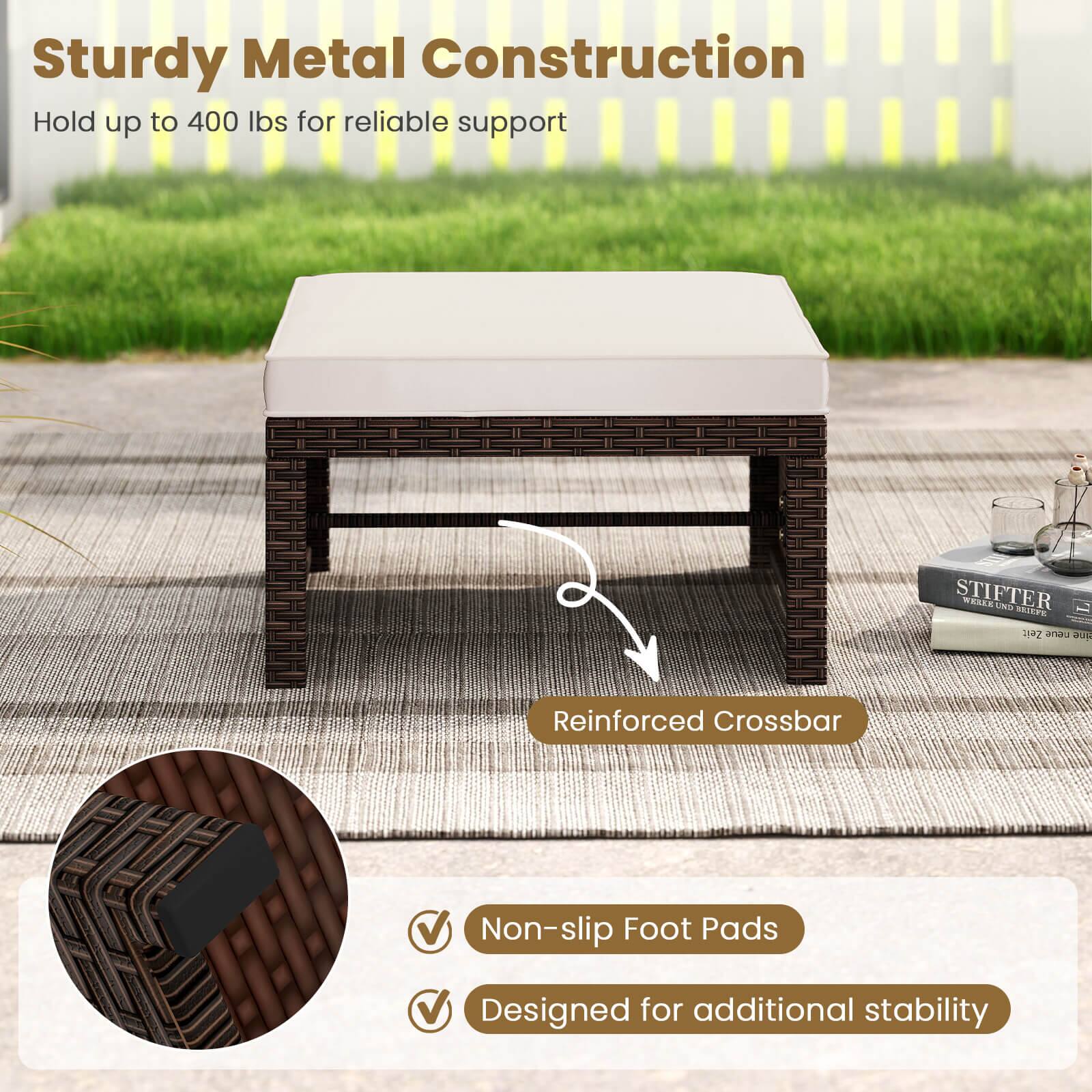 Sturdy Metal Construction  
Hold up to 400 lbs for reliable support  

Reinforced Crossbar  

Non-slip Foot Pads  
Designed for additional stability