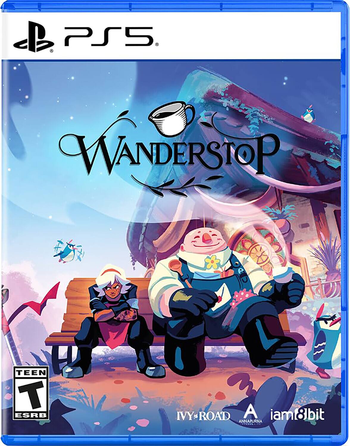 PS5  
WANDERSTOP  
TEEN T ESRB  
IVY ROAD A iam8bit ANNAPURNA