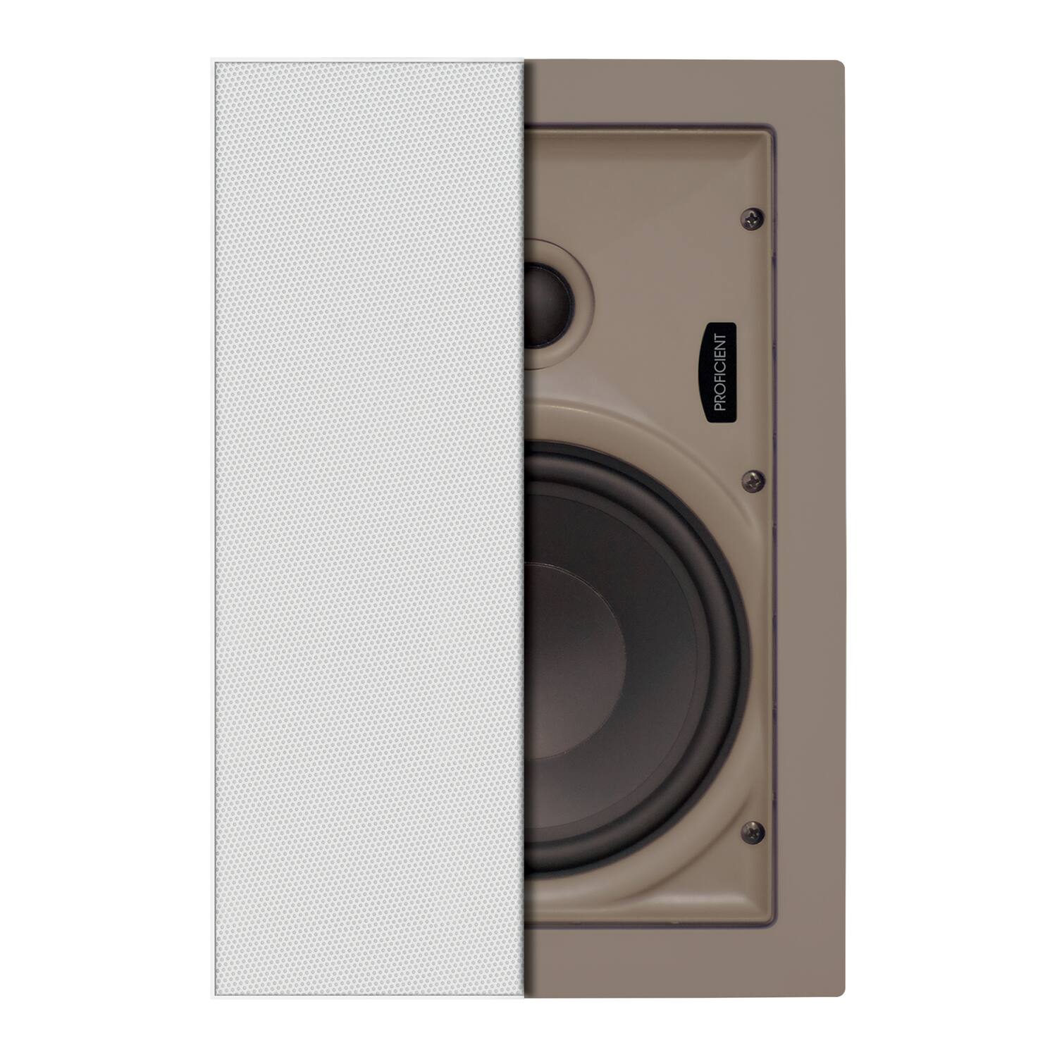 Angle. Proficient Audio - Protege W672 100-Watt 6.5" Poly In-Wall Speaker Set - White.