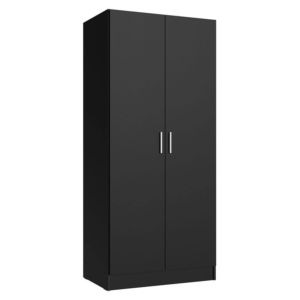 Angle. Madesa - Madesa Kitchen Pentry Storage Cabinet with 2 Doors, Ample Shelf and Hanging Space 31 Inch - Black - Black.