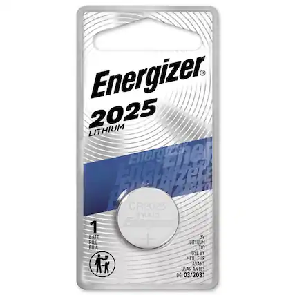 Energizer 2025 LITHIUM
CR2025 3 VOLTS
1 BATT PILE PILA
LITHIUM LITIO
USE BY MEILLEUR AVANT USAR ANTES DE: 03/2031