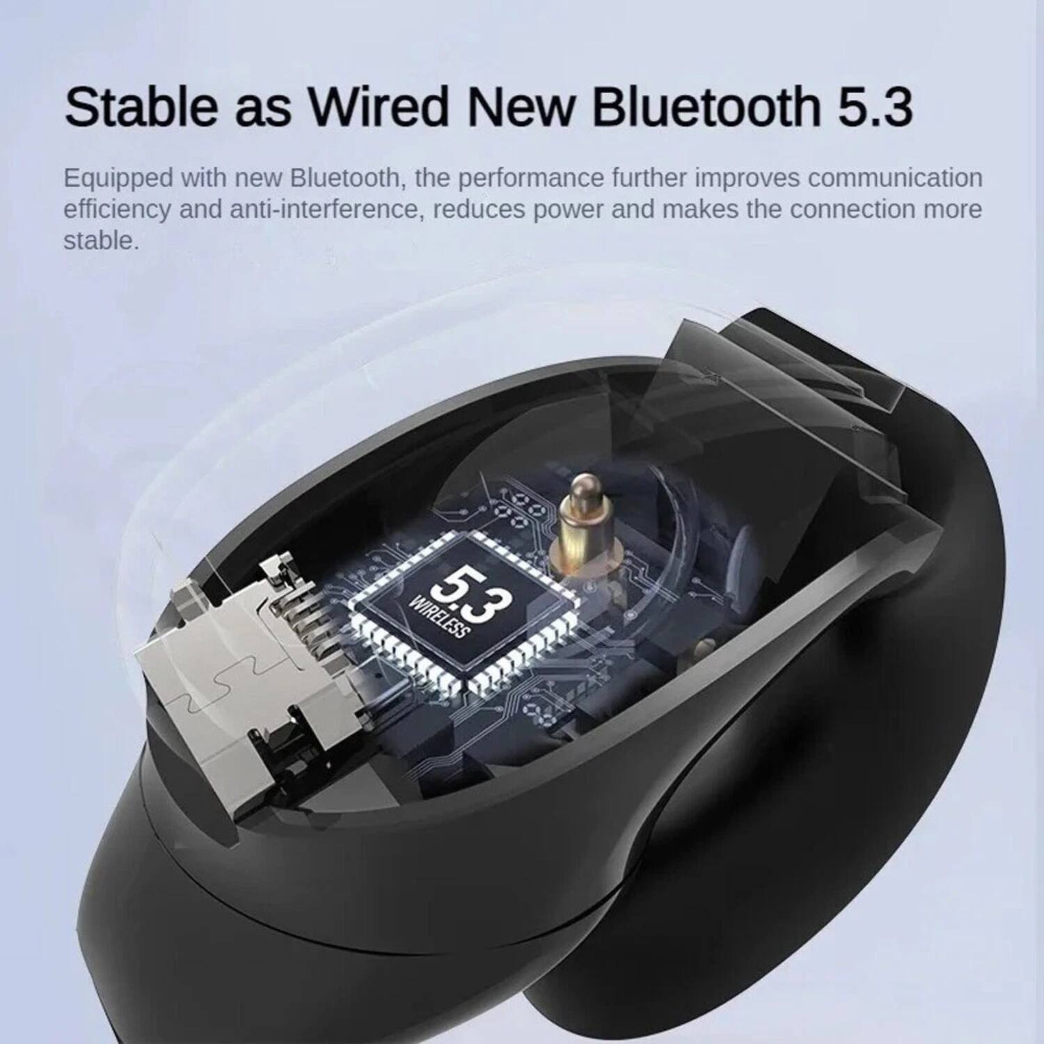 Stable as Wired New Bluetooth 5.3

Equipped with new Bluetooth, the performance further improves communication efficiency and anti-interference, reduces power and makes the connection more stable.