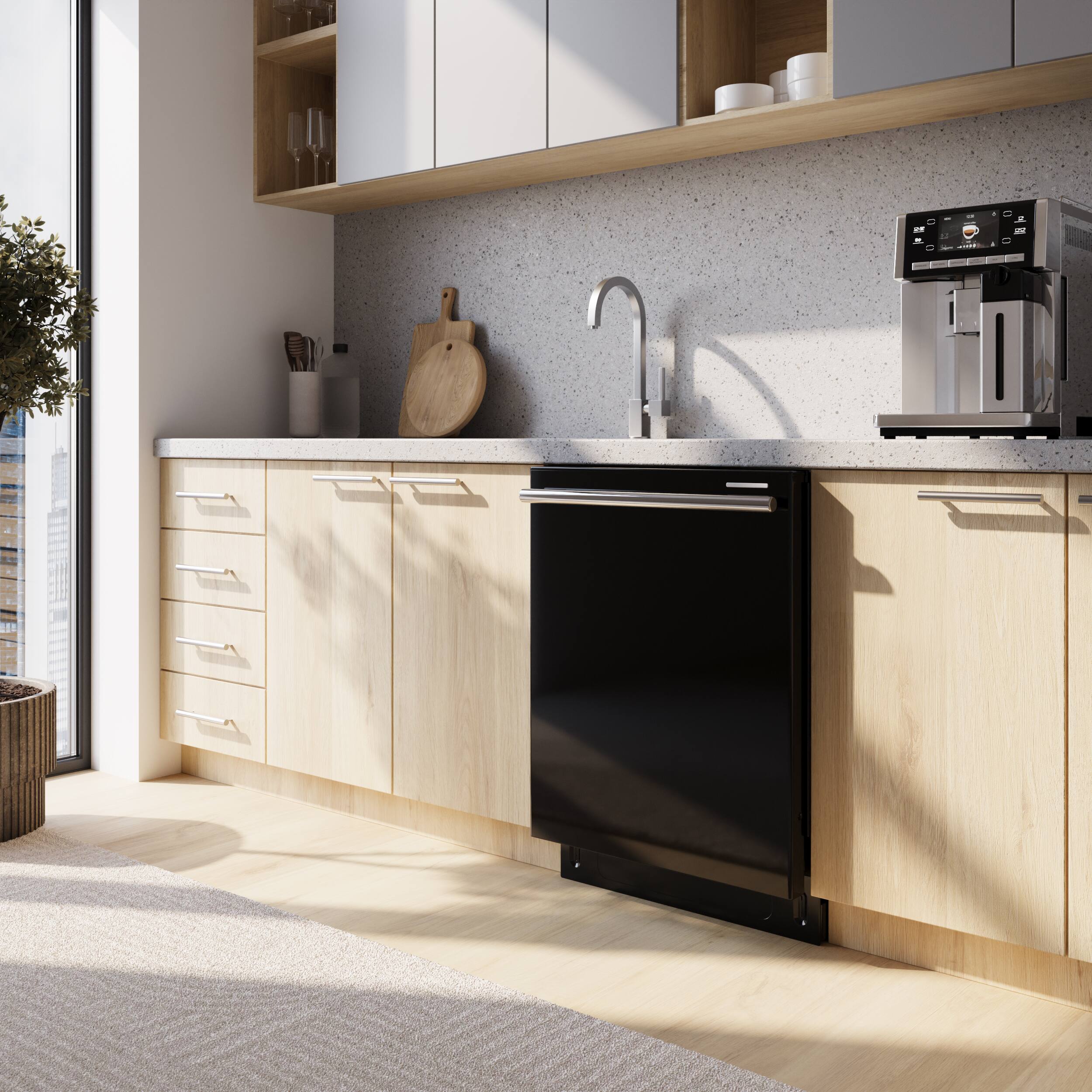 Alt View 21. Forno Appliances - Stella 24" Top Control Built-In Stainless Steel Tub Dishwasher and 44dBA - Black.