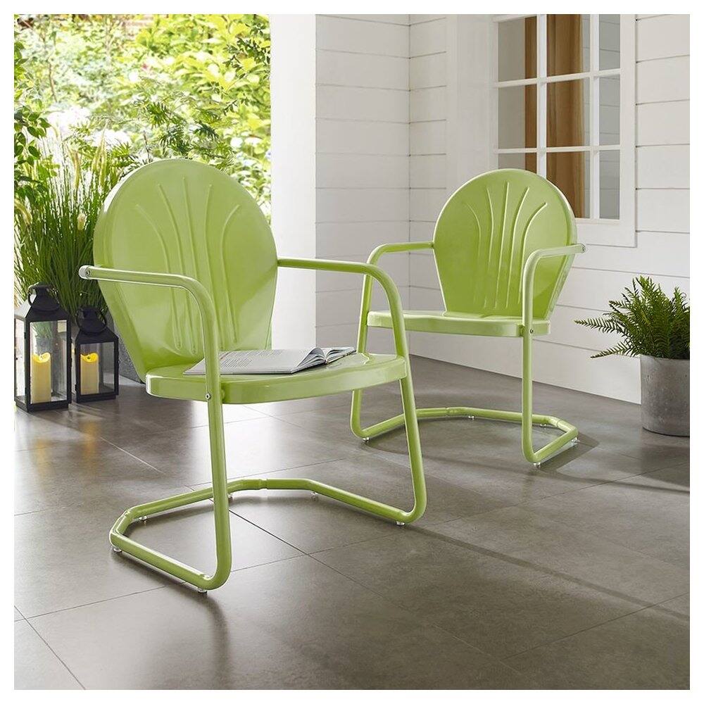 Angle. Crosley Furniture - Griffith Retro Outdoor Chair - Key Lime Gloss.