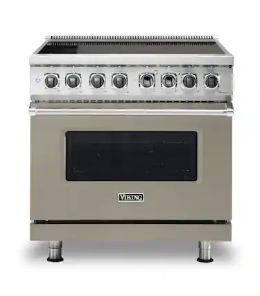 Front. Viking - 5 Series 5.6 Cu. Ft. Freestanding Electric Induction Range - Nantucket.