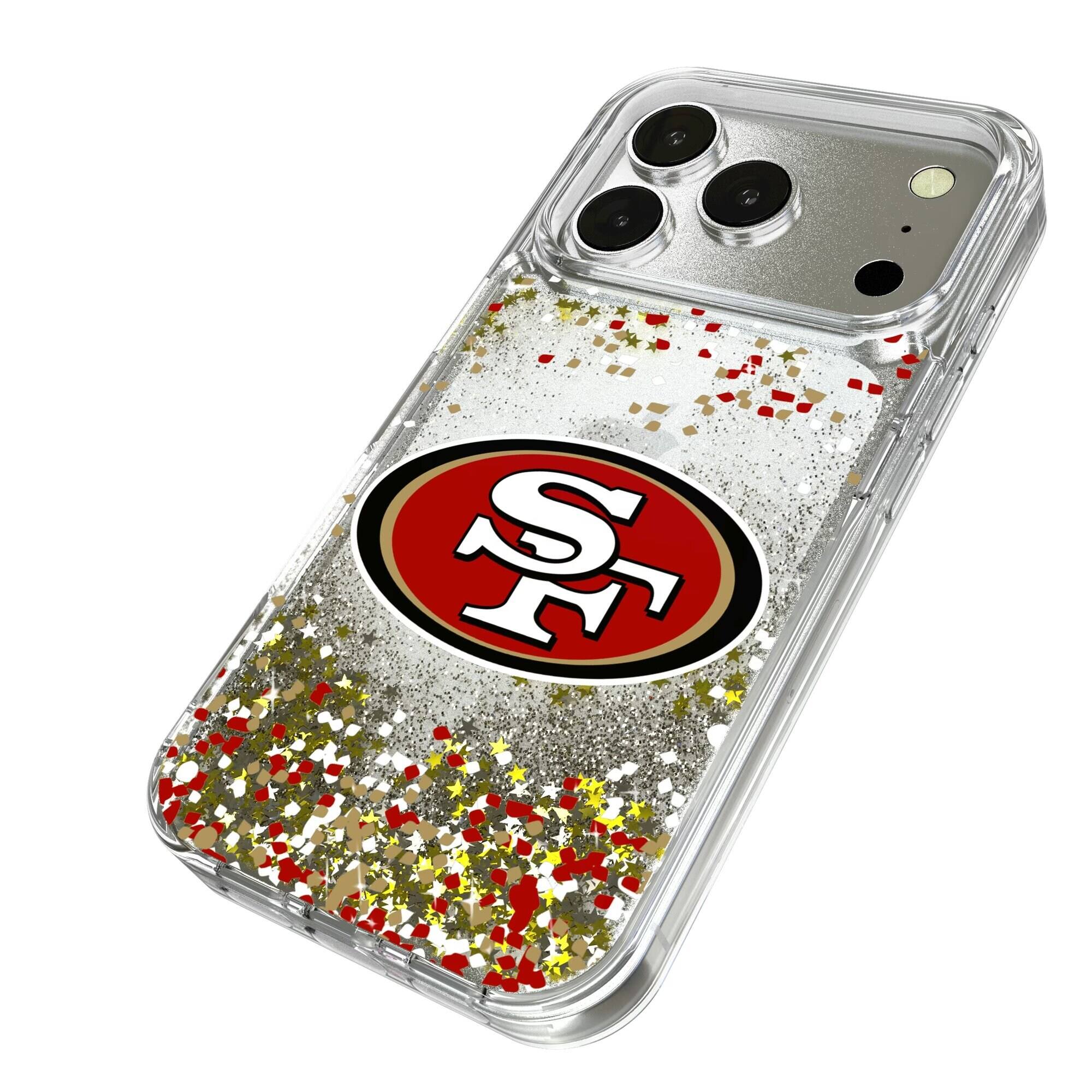 Alt View 1. Keyscaper - San Francisco 49ers iPhone Glitter Case with Confetti Design - 15 - Multicolor.