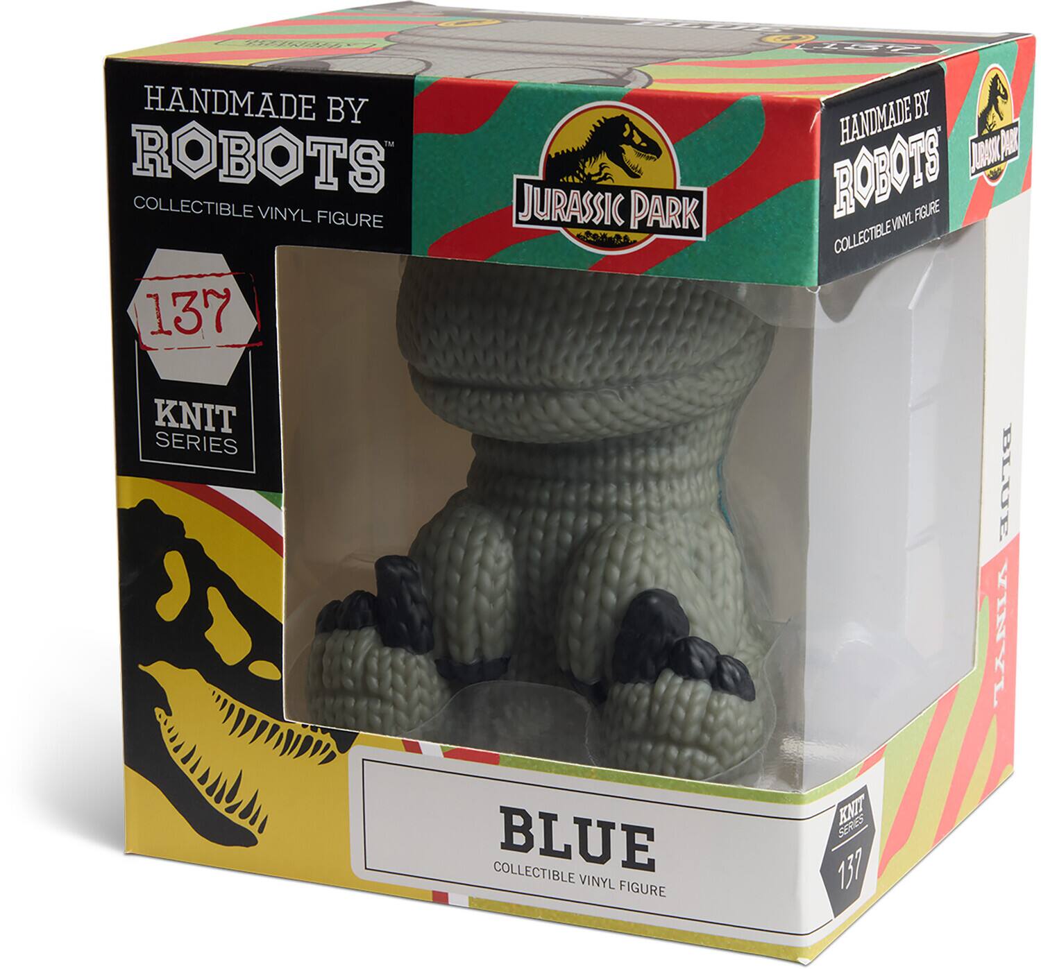 HANDMADE BY ROBOTS  
COLLECTIBLE VINYL FIGURE  
137  
KNIT SERIES  

JURASSIC PARK  

BLUE  
COLLECTIBLE VINYL FIGURE