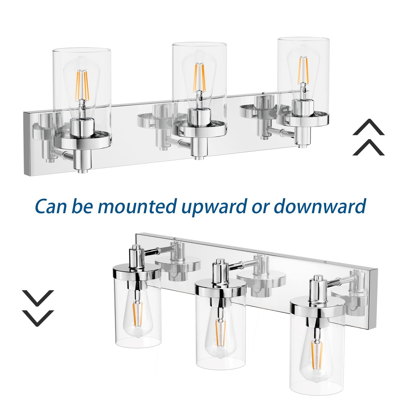 Can be mounted upward or downward