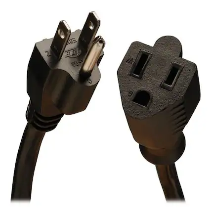 Front. Tripp Lite - 1ft Power Extension Cord 5-15P to 5-15R 13A 16AWG 1'.