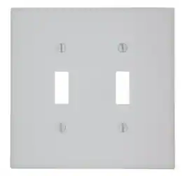 Leviton - 2 gang Thermoset Plastic Toggle Wall Plate 1 pk - White