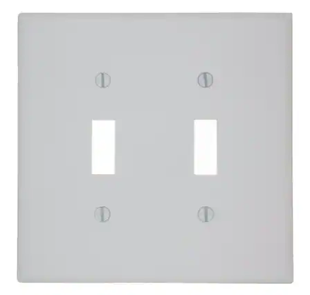 Front. Leviton - Leviton White 2 gang Thermoset Plastic Toggle Wall Plate 1 pk - White.