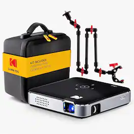 Kodak - Luma 150 Pico Projector, Rechargeable Ultra Mini Projector with Overhead Tripod & Case - Black