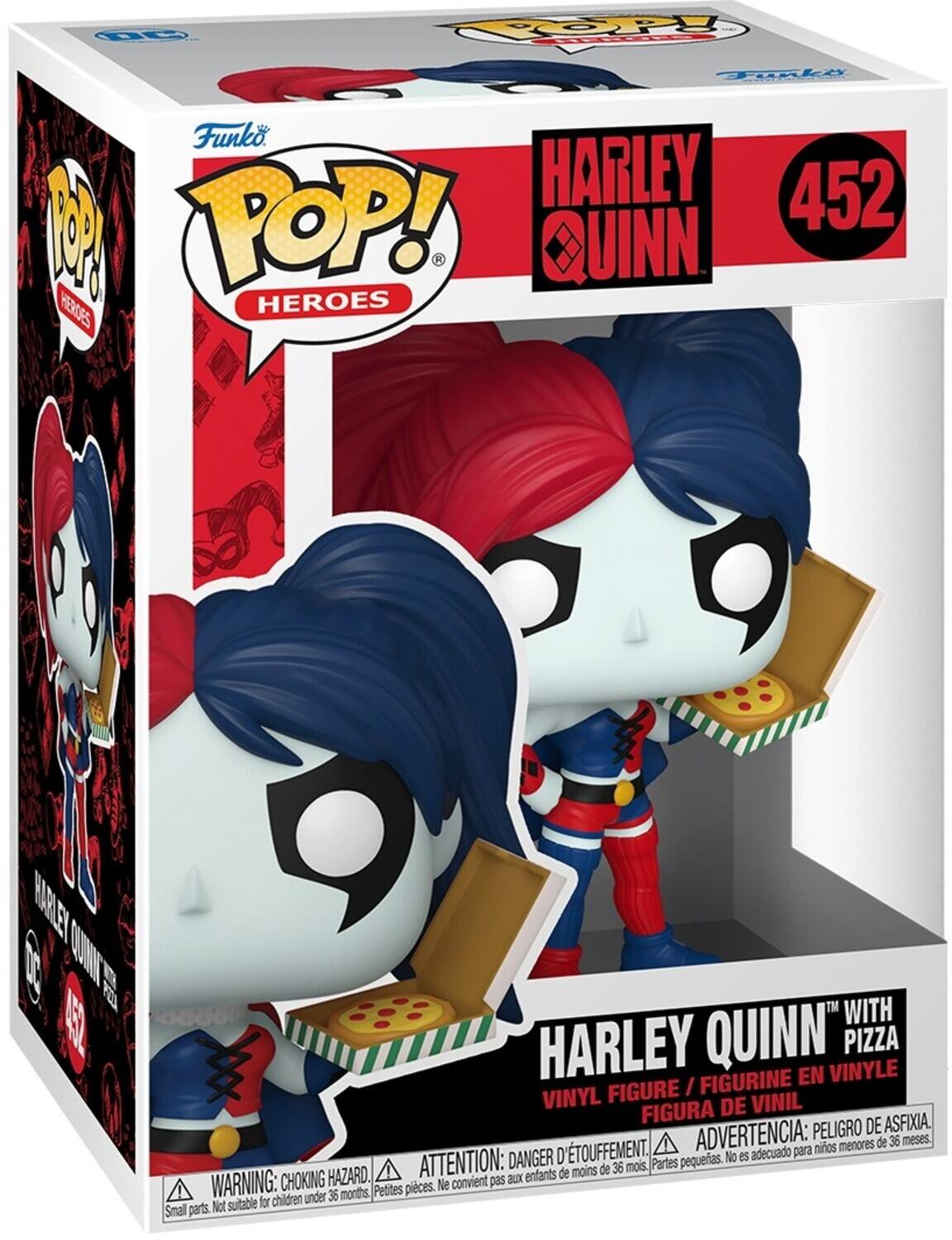 16 TOOPPY Toake Lts Funko HARLEY 452 M POP! UINN HERGES HEROES WARLET D OUIT FOL AEL WITH HARLEY QUINN VINYLE PIZZA FIGURINE EN FIGURE / VINYL DE VINIL FIGURA ASFIXIA. ADVERTENCIA: PELIGRO DE menores de 36 meses. D'TOUFFEMENT. adecuado para nios ATTENTION: DANGER D Partes pequeas. No es de moins de 36 mois, CHOKING HAZARD. convient pas aux enfants WARNING: DANGER D'ÉTOUFFEMENT. Partes pequeñas. No es acuñado para niños menores de 36 meses. Petites pièces. Ne convient pas aux enfants. Small parts. Not suitable for children under 36 months. Petite pièces. Ne convient pas aux enfants.