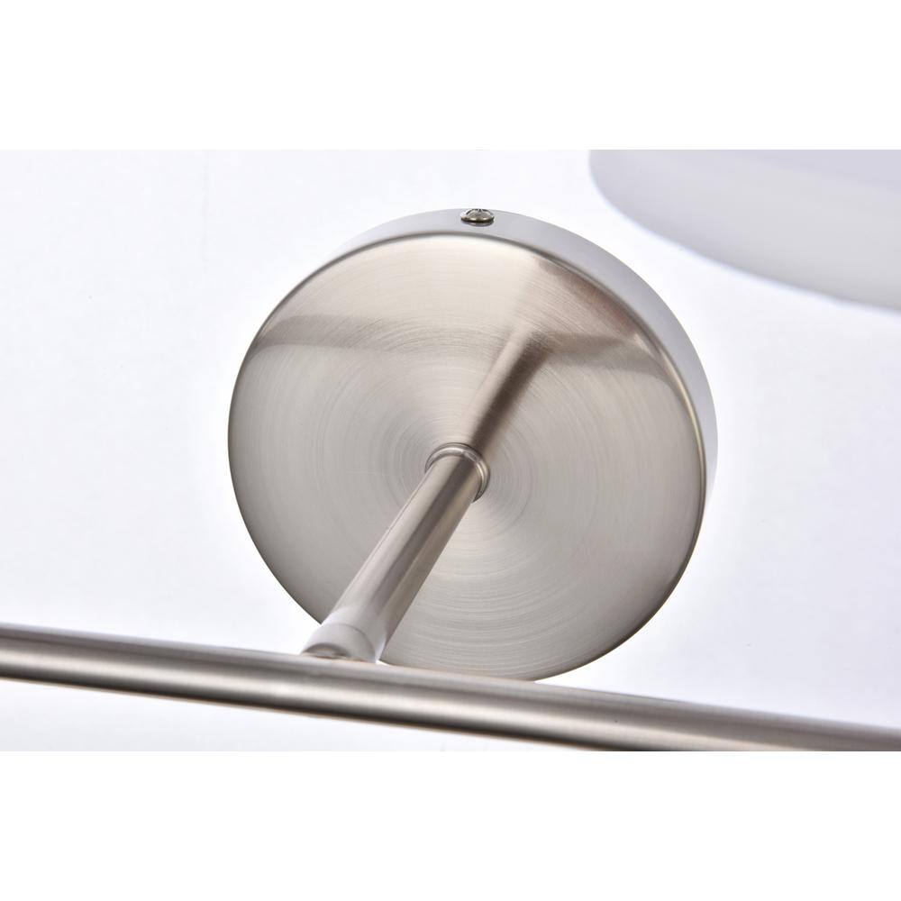 Alt View 1. Living District - Bethany 2 lights bath sconce in satin nickel with white fabric shade - Satin Nickel And White Fabric Shade.