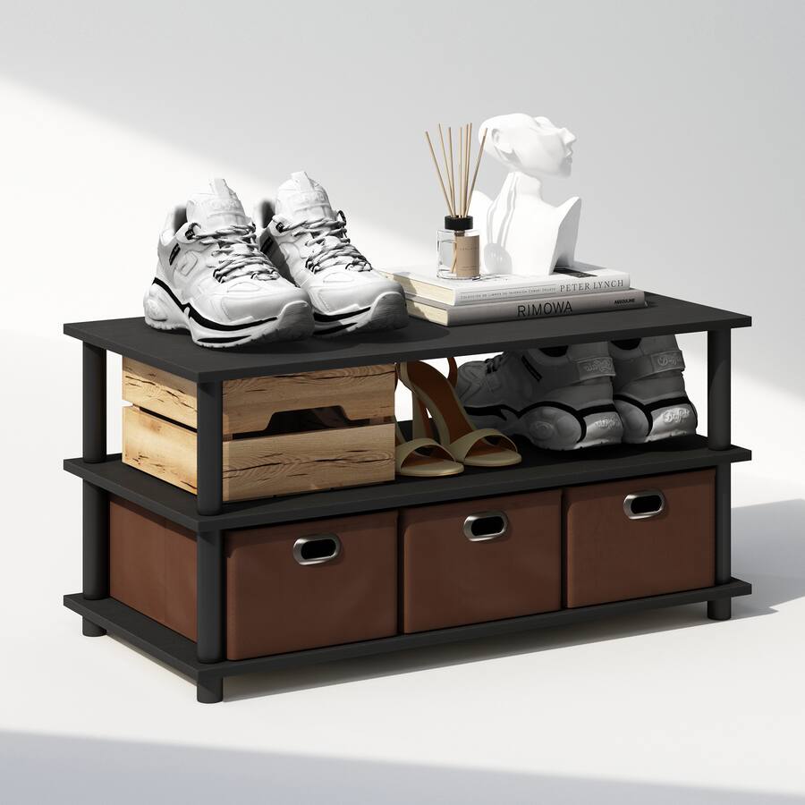 Turn Rack Furinno Turn N Tube Multipurpose Compact Open Storage Shoe Rack, Shoe ...