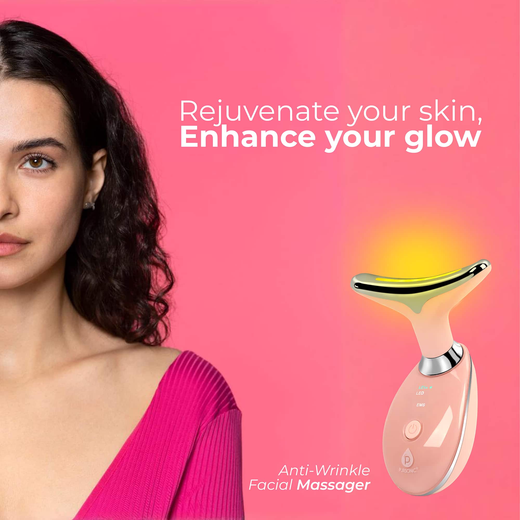 Pursonic 7 in 1 LED Light Therapy Face Mask & LED Light Sculpting