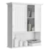 Front. Costway - Costway Wall Mount Bathroom Cabinet Storage Organizer Medicine Cabinet with 2-Doors White - White.