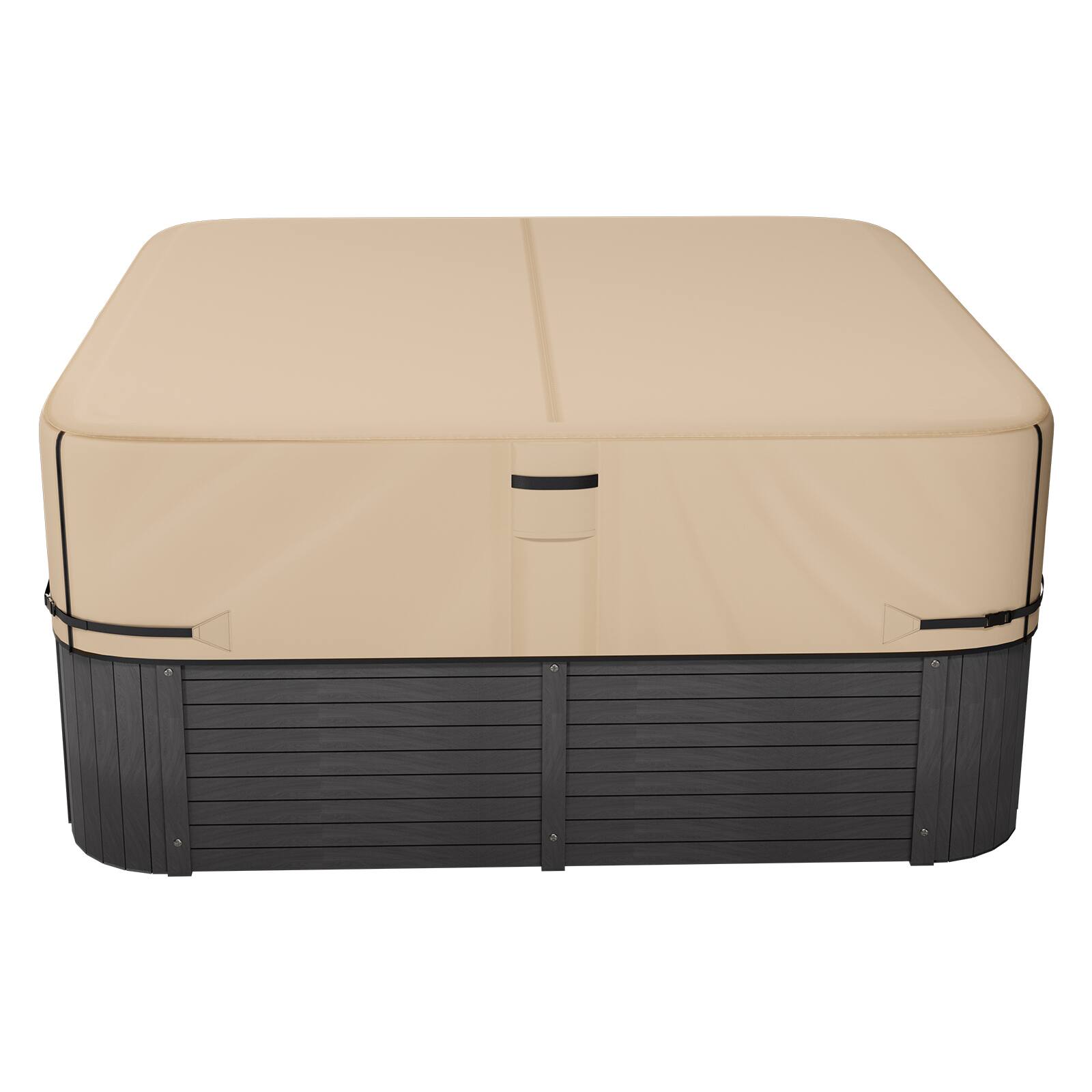 Alt View 5. VEVOR - Outdoor Hot Tub Cover, 85 x 85 x 20 Inch Weatherproof and Waterproof Hot Tub Cover Protector - Brown.