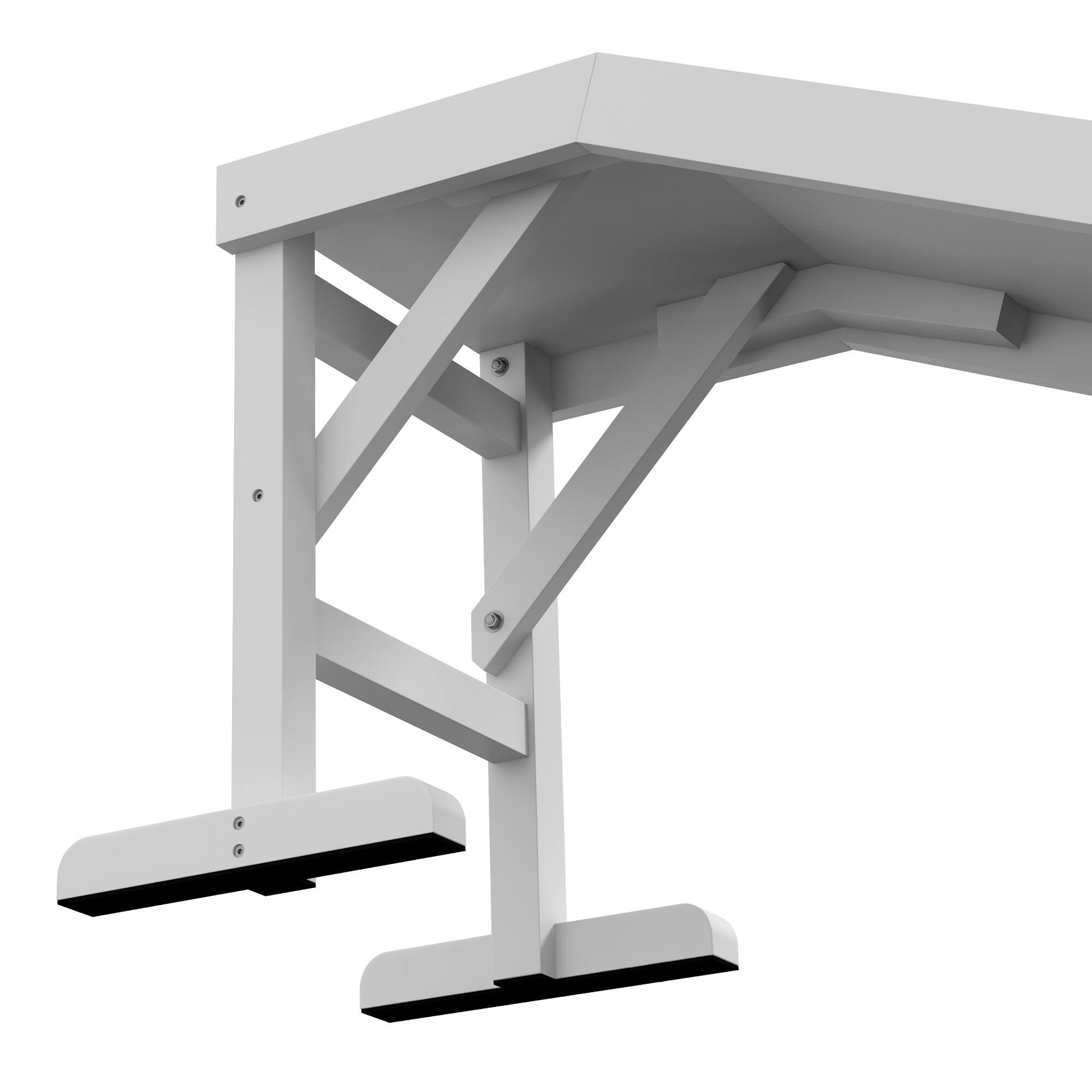 Alt View 5. Pawhut - Dog Ramp for Bed, Pet Ramp for Dogs with Non-Slip Carpet and Top Platform, 60" x 16" x 20" - White.