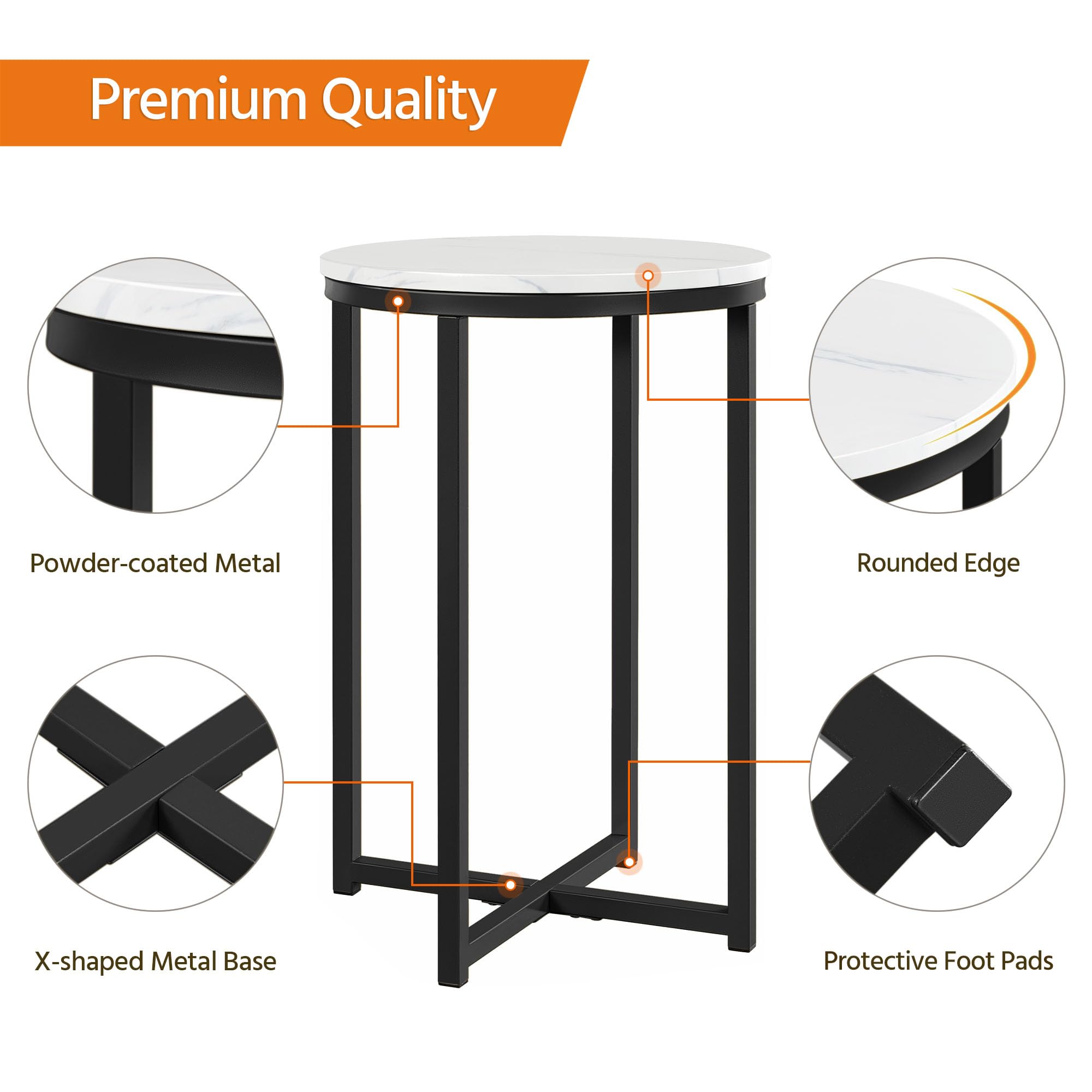 Premium Quality

Powder-coated Metal

Rounded Edge

X-shaped Metal Base

Protective Foot Pads