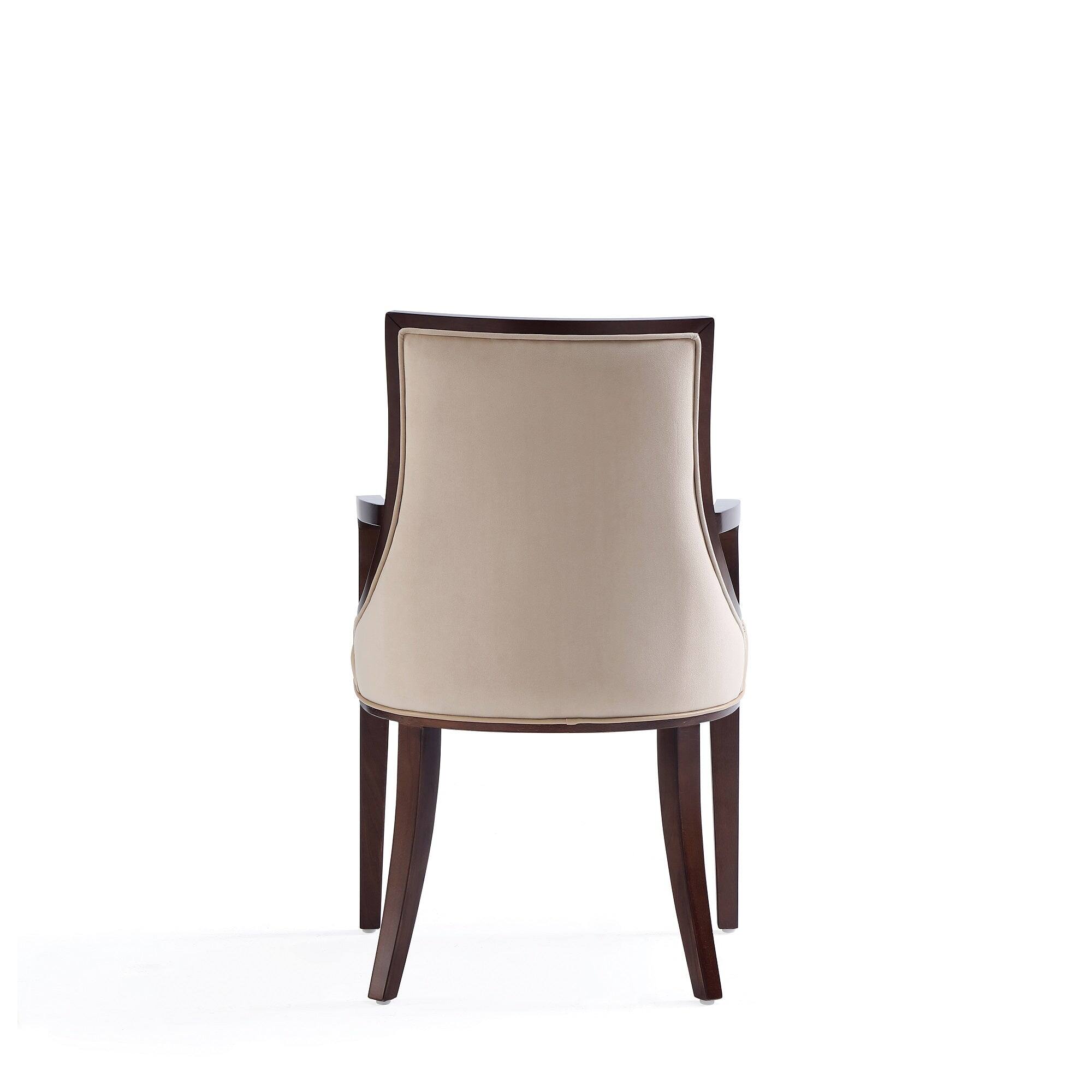 Alt View 1. Manhattan Comfort - Grand Traditional Wood Upholstered Dining Chair with Arms - Tan.