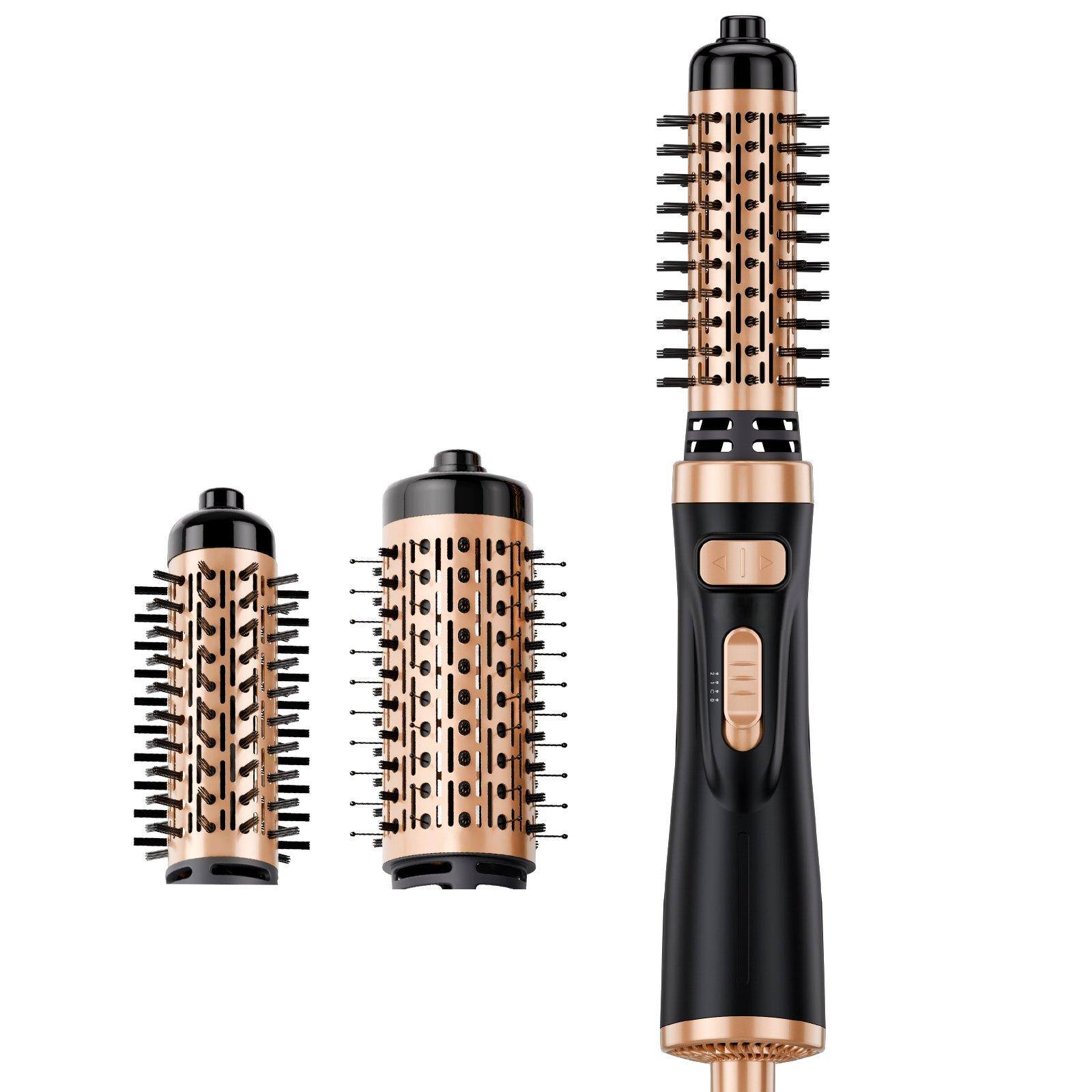 Front. Glintex - Hair Dryer Brush, Rotating Hot Air Brush with 1.5" and 2" Barrels for Fast Drying, Volume and Curling.