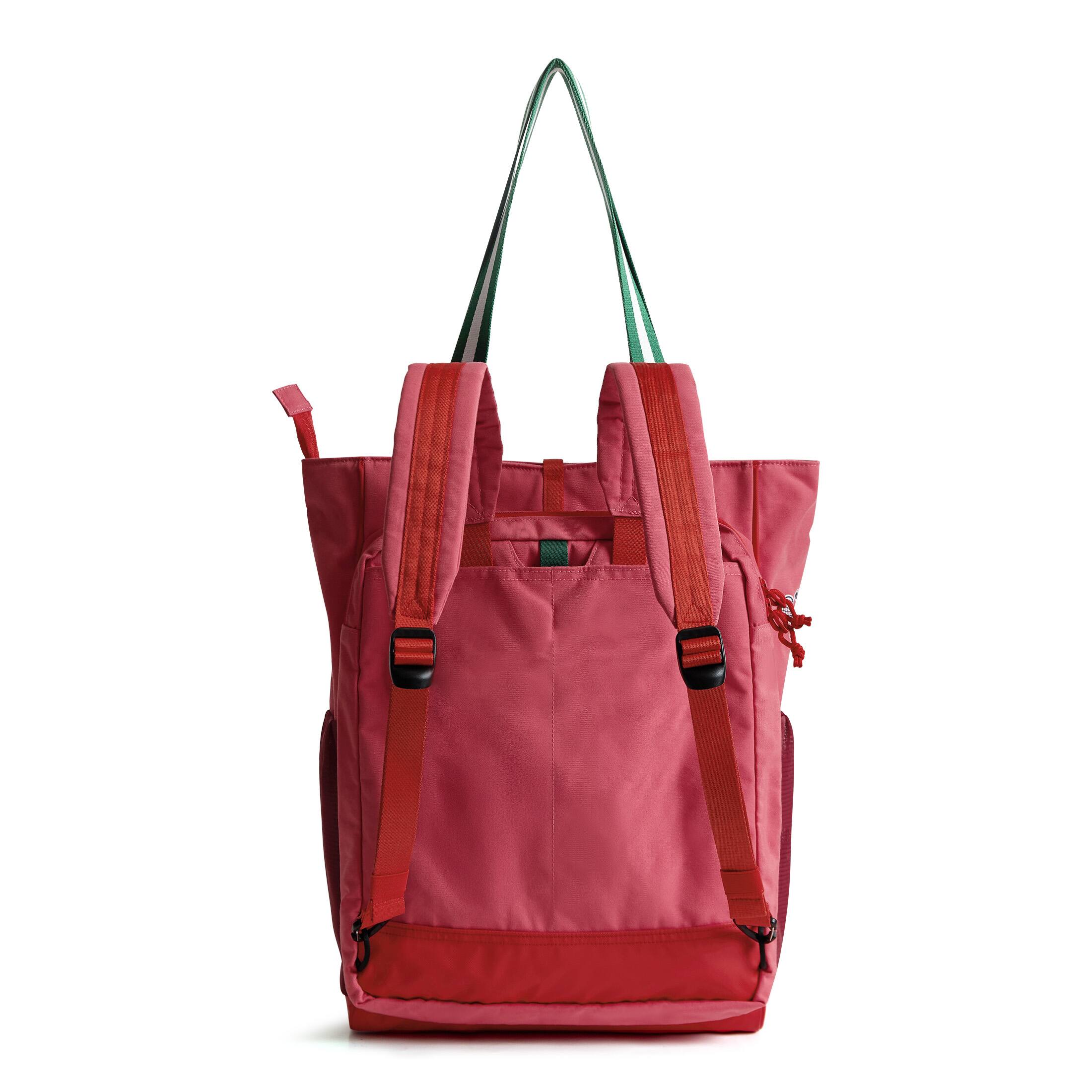 Back. Bagsmart - Advantage 18L Convertible Totepack, Water-Repellent Tote Backpack with 15.6" Laptop Sleeve for Work & Sport - Paris Red.
