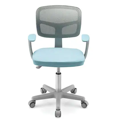Front. Pefilos - Adjustable Desk Chair with Auto Brake Casters for Kids-Blue, Kids Couch for Kids - Blue.
