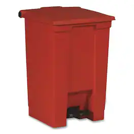 RubberMaid - Indoor Utility Step-On Waste Container, 12 gal, Plastic, Red