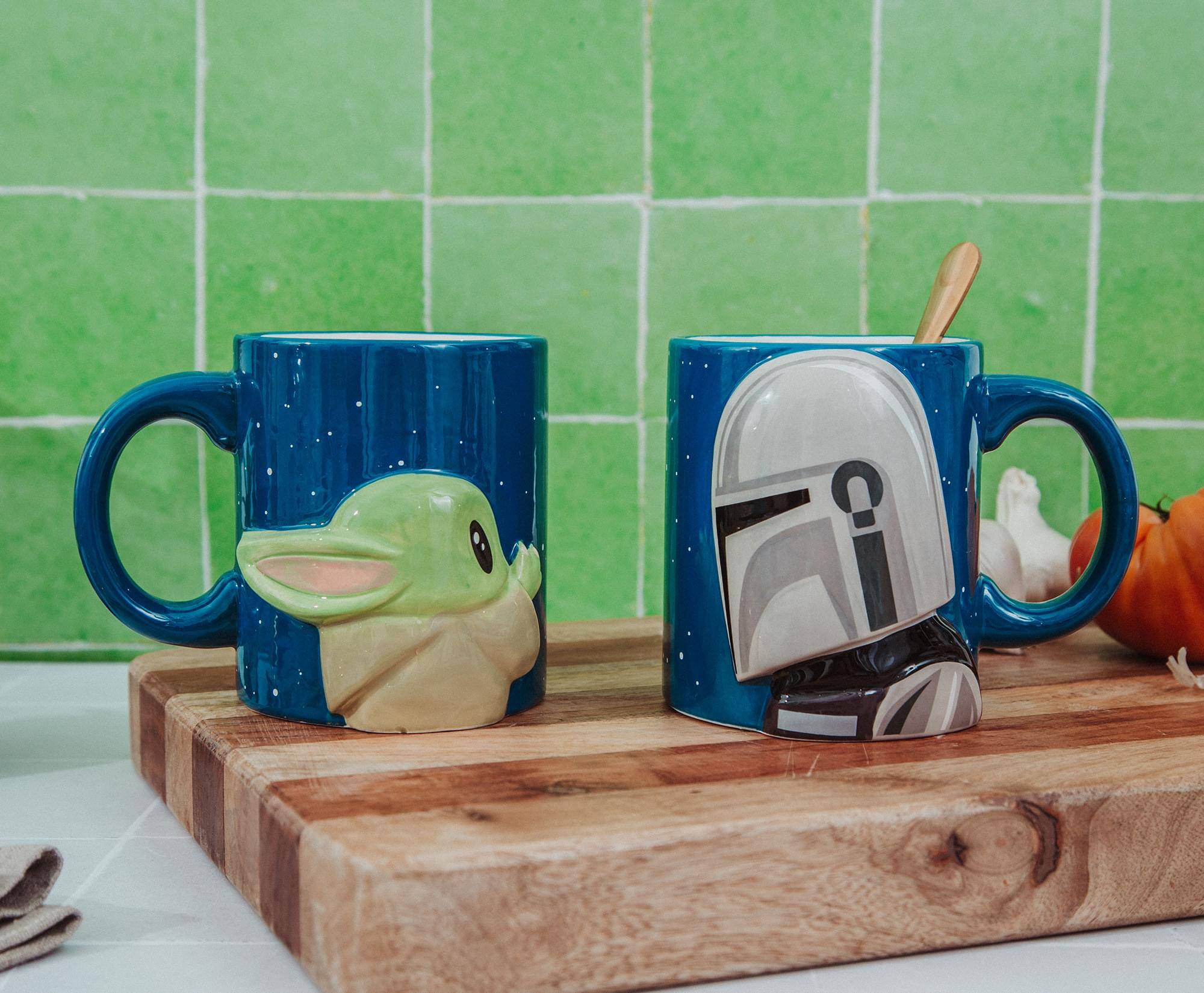 Alt View 4. Silver Buffalo - Star Wars: The Mandalorian And Grogu Sculpted Ceramic Mugs | Set of 2 - Blue.