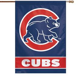 WinCraft - Chicago Cubs 28" x 40" C Bear Logo Single-Sided Vertical Banner - Multicolor